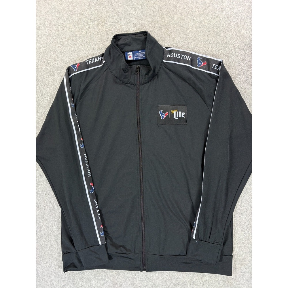 Houston Texans Miller Lite Stitched Logo Stadium Jacket (Men's XL) Black